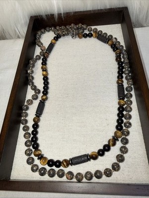 Artisan Made Stone Necklace Lot of 2 Gender Neutral Wear & Share