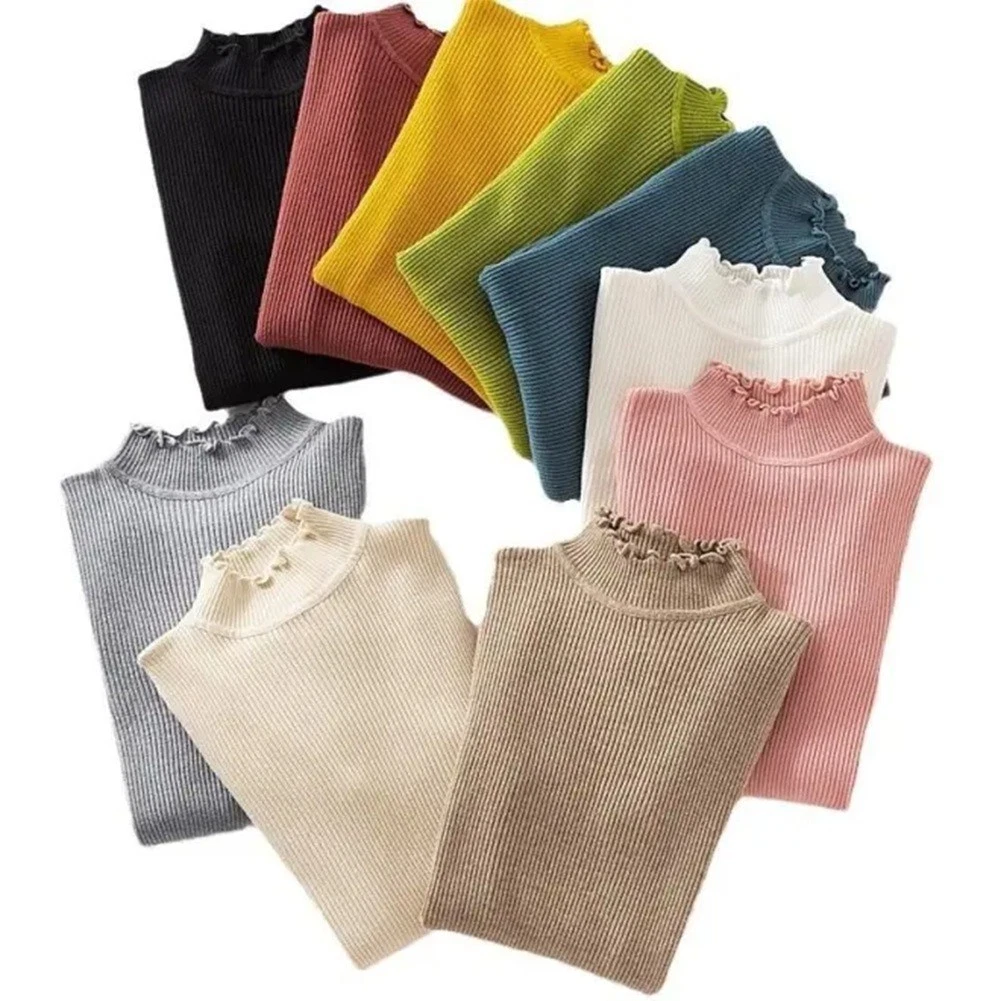 Ruffled Knitted Base Layer Turtleneck Top for Women Ideal for Daily Wear
Opens in a new window or ta