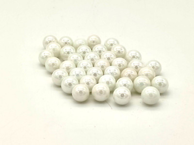 50 Murmeln weiße Perle aus Glas ca. 12mm - Glasmurmel, Glaskugel, Kugel (119996)