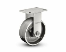 90FS06401R Albion Rigid Plate Caster 6" x 2-1/2" Forged Steel Wheel, 3500 lb Cap