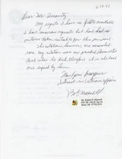 Robert D. Maxwell- Handwritten Signed Letter (MOH)