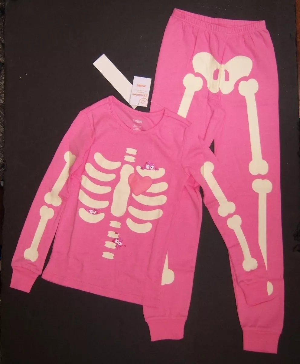 Pink skeleton online pajamas