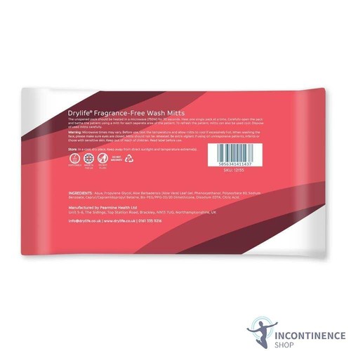 30x Drylife Disposable Microwavable Fragrance-Free Body Wash Mitts - Pack of 8 - Picture 3 of 8
