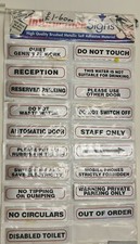 INFORMATION SIGNS BRUSHED METALIC SELF ADHESIVE MATERIAL *D16