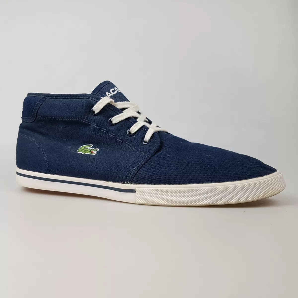 Men s LACOSTE Ampthill Lcr2 Sz 12 US Shoes Blue Low Canvas 3 Extra 10 Off