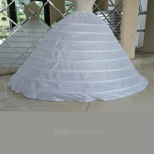 8 Hoops Puffy Half Slip Skirt Floor Length Ballgown Underskirt Wedding Dress