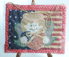 Patriotic D cor America Handmade Cloth Angel USA Flag Hanging Sign 4th of July