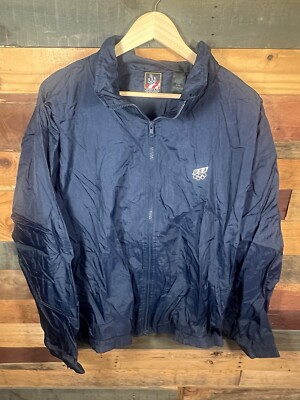 Vintage USA Blue Colored Windbreaker Jacket Retro Size XL USA