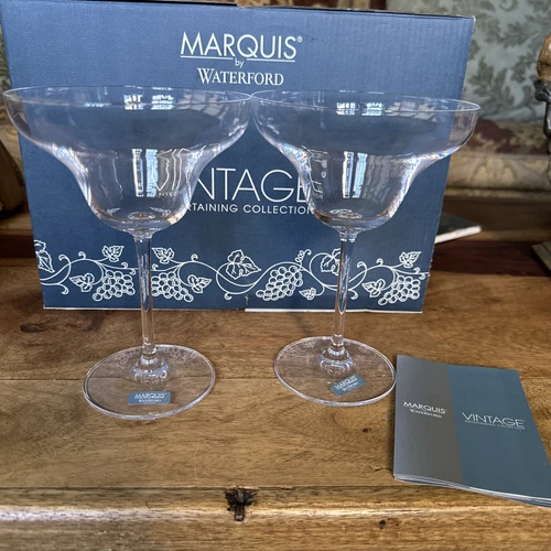 NIB Set Of 2 Marquis By Waterford Crystal Margarita Glasses 7.25" New