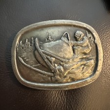 VINTAGE 1977   SNOWMOBILE   BELT BUCKLE