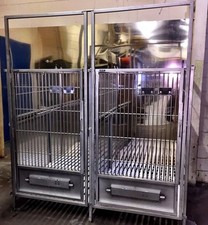 STAINLESS STEEL DOG KENNEL / CAGE 60"' DEEP X 38" WIDE - BANK OF 5