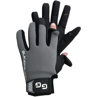 Glacier Glove Elite Angler Slit Finger Gloves - Medium - Black