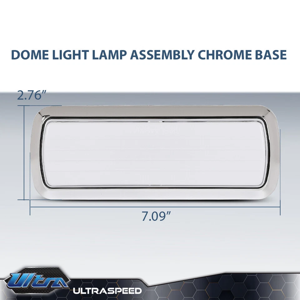 Conjunto de lámpara de luz domo cromada apta para camioneta Chevy GMC 1960-1972 C/K Foto 3 de 4