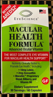 EyeScience  Macular Health Formula 60 CT Ocular Vitamin 11/25+