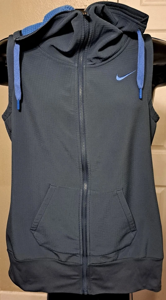 Nike женщин длинный полный молнии водолазка «Толстовка» жилет легкий серый маленький - Изображение 4 из 4