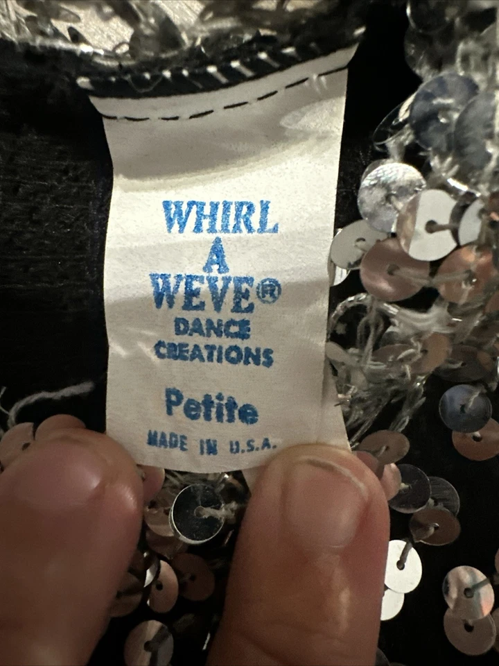 Vintage Black & Silver Sequin Flapper Halloween Costume - Image 2 of 3