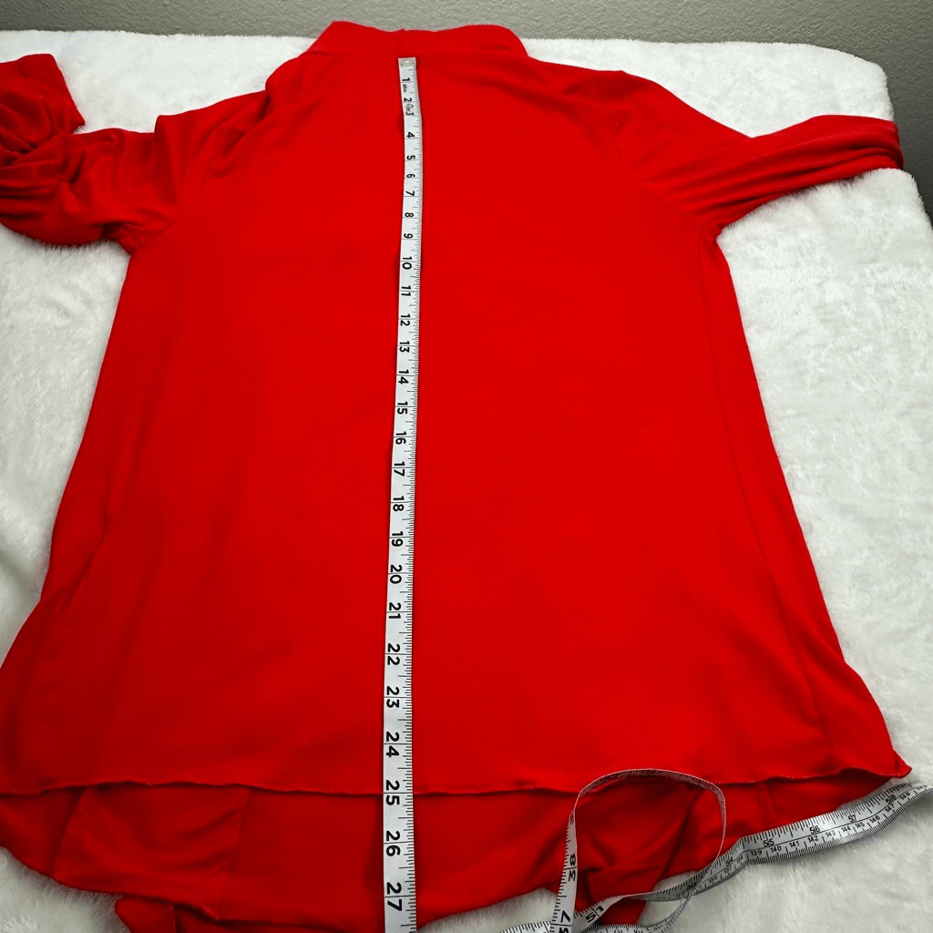 Urban Coco Women's M Open Front Waterfall Cardigan Red Orange Lightweight image 10
