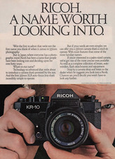 1981 Vintage Print Ad Ricoh A Name Worth Looking Into 35mm SLR Camera KR-10