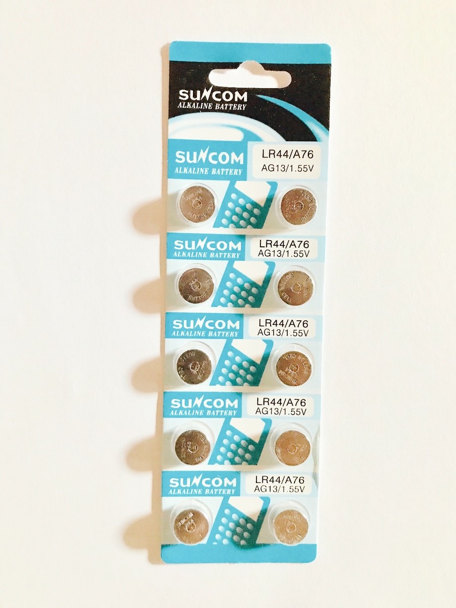 10 X AG13 LR44 SR44 L1154 357 A76 BATTERIE ALCALINE A BOTTONE - Foto 3