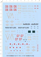 1/72 US USN F/A-18A/C/D VFC-12 AMBUSH VFA-204 River Rattlers Fighter Water Decal