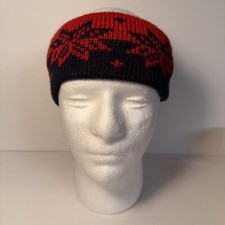 Vintage Smiley 100 Wool Knit Headband Ear Warmer Made In USA One Size