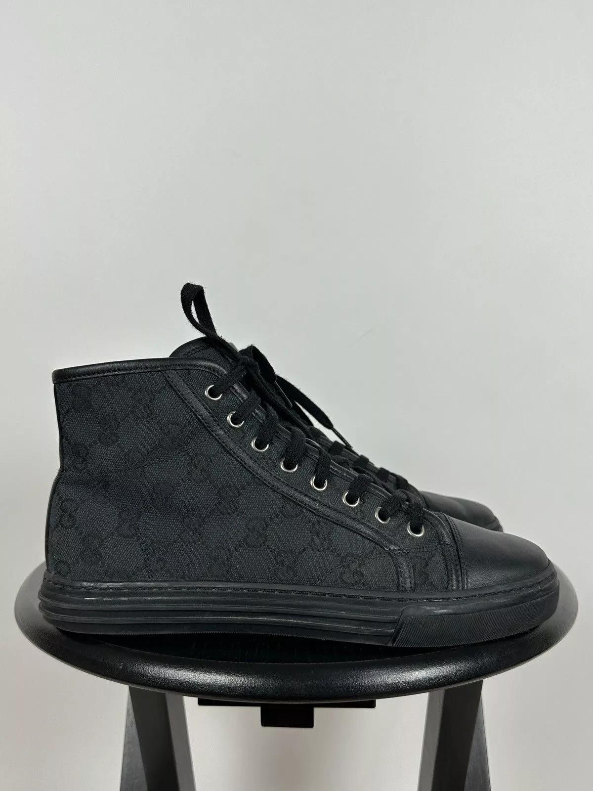 Baskets montantes homme Gucci 426188 GG cuir/toile monogramme taille 5 UK,5,5 US