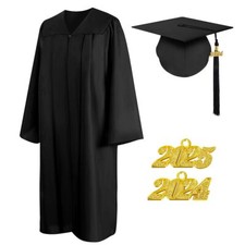 Matte Unisex Graduation Cap and Gown 2024 Set with Tassel for High School and...