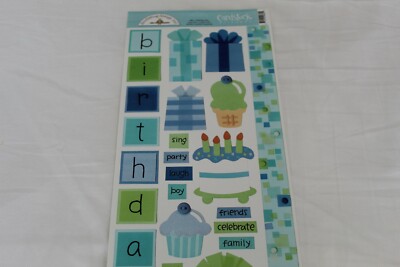 DOODLEBUG DESIGNS INC.''  BIRTHDAY BOY ''  CARDSTOCK STICKERS 