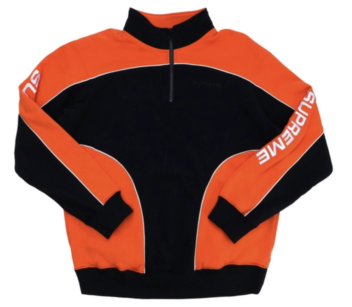 Sweat shirt demi zippé noir orange taille moyenne