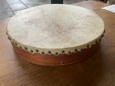 Vintage irische Bodhran Bugholz TROMMEL Malachy Kearns Leder Tierhaut Volkskunst