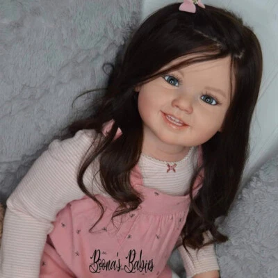Assembled 28" Finished Reborn Baby Doll Cammi Hand-Rooted Hair Toddler Girl Gift