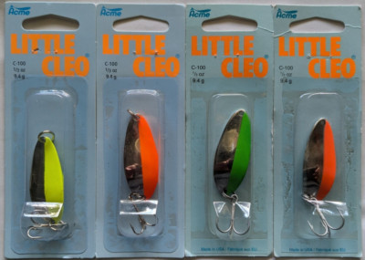 4 Pks.  Acme Tackle LITTLE CLEO - 1/3 oz. - Three Popular Colors!