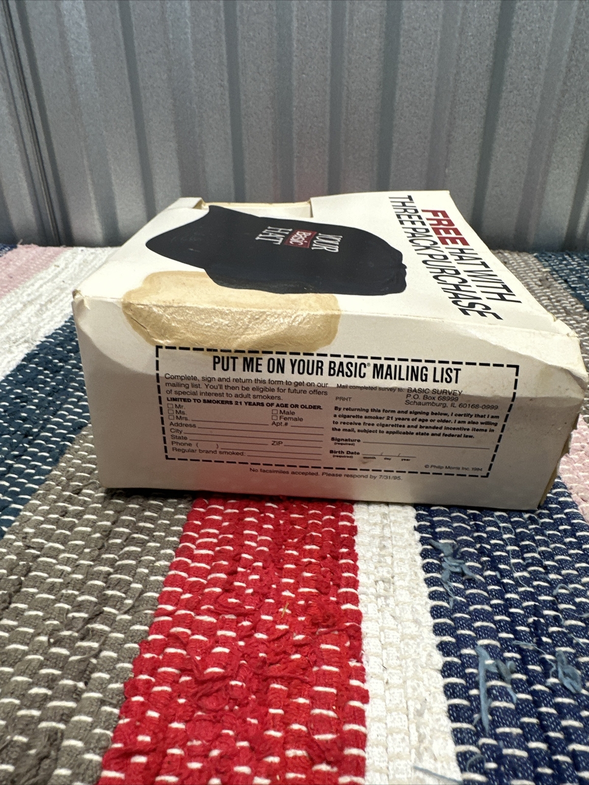 Vintage Basic Cigarettes Black Snap Back Cap 1993… - image 5