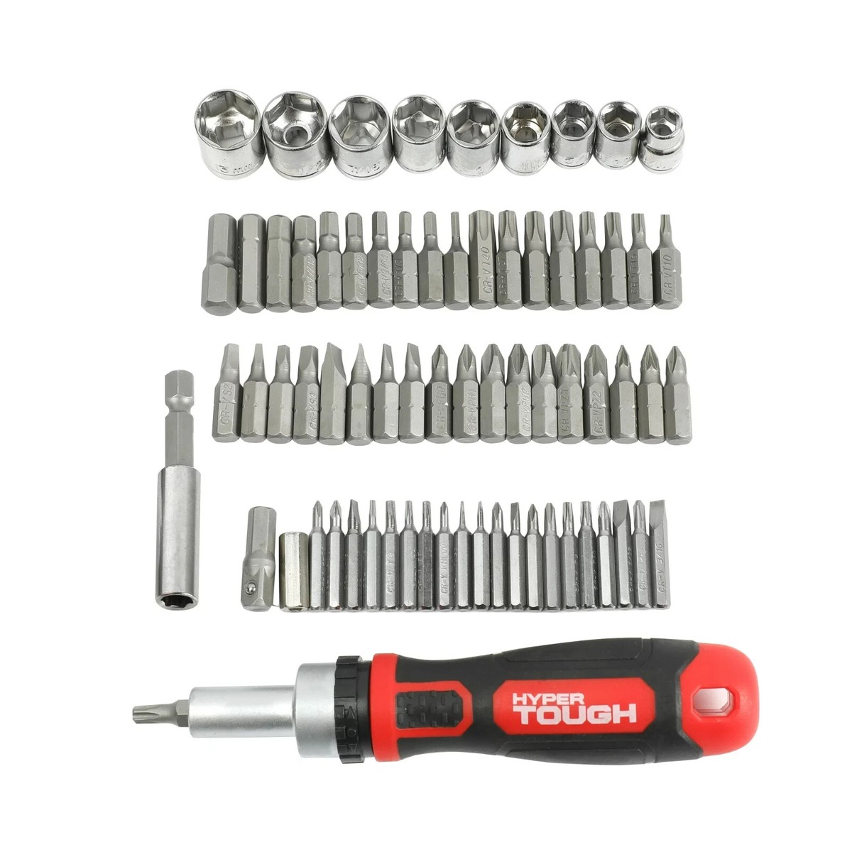 Hyper Tough 70-PIECE RATCHETING SCREWDRIVER MULTI BIT SET CASE
