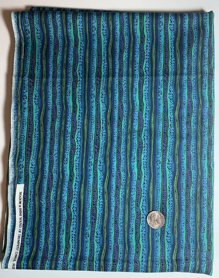 Tela 3 Yardas Sombra y Brillo Sonido de Trompetas Rayas Cuatro Esquinas Diseños 44" Foto 3 de 4