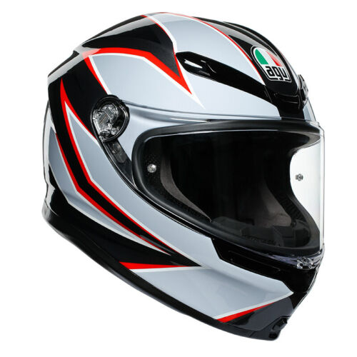 CASCO AGV K-6 2021 FLASH BLACK GREY RED TG S - Picture 1 of 5