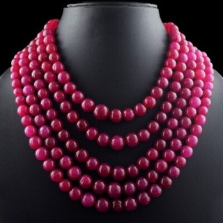 1438.00 Cts Red Ruby Most Outstanding 5 Strand Necklace Jewelery VK 03 E603