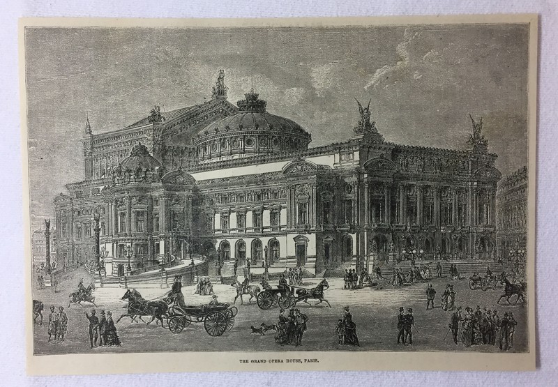 1880 magazine engraving~ THE GRAND OPERA HOUSE, Paris, France