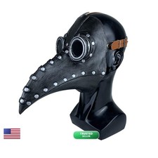 Plague Doctor Bird Mask Long Nose Beak Latex Cosplay Halloween Costume