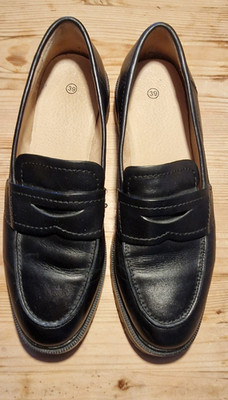 Halbschuh Slipper Leder Gr.39, Schwarz Tchibo