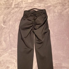 ABS2B Fitness Athletic  Scrunch Booty Crop High Waist Leggings Black Sz MED