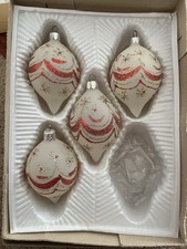 Vintage Commodore Christmas Classics 6pc Glass Christmas Ornaments Made Romania