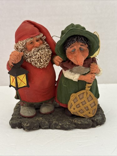 Vintage SANDMAN KLAUS WICKL Gnomes Enesco 1994 656275 Mr. Mrs. Santa Figure