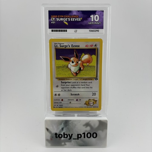 Lt. Surge's Eevee (Unlimited) graded ACE 10 for sale on eBay
