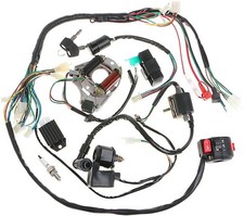 Full Wiring Harness Loom kit CDI Coil Magneto Kick Start Engine for 50cc 70cc 90