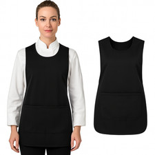 UNISEX TABARD POCKET APRON KITCHEN CATERING CLEANING DISH BAR CHEF FRONT BIB UK