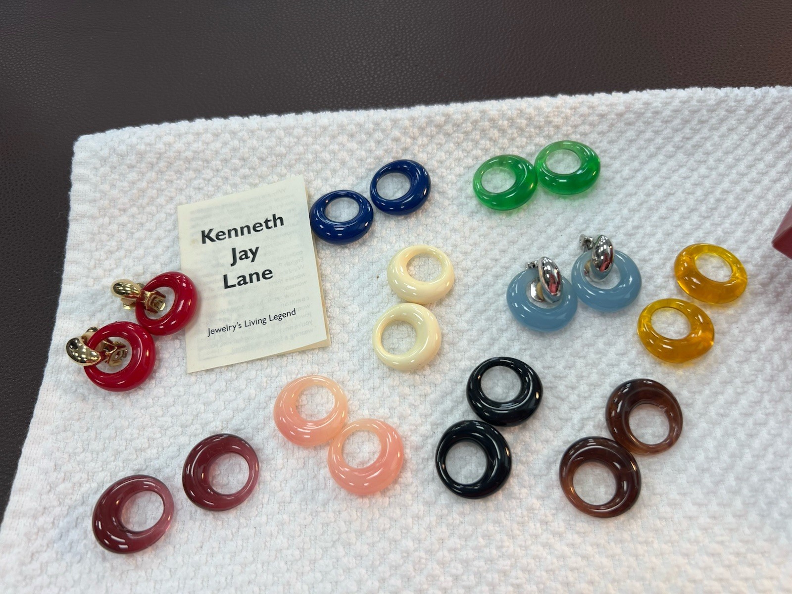 Kenneth Jay Lane 1970s Clip-on Earrings w Interch… - image 5