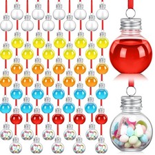 100 Pcs Christmas Booze Balls Plastic Fillable Ball Ornament Christmas Hangin...
