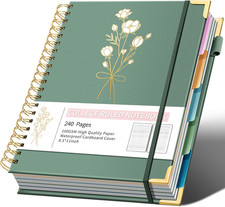 Hardcover Spiral Notebooks 8.5" X 11" Note Taking 5 Subject Notebook College ...