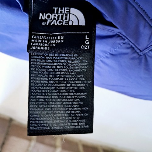 Girls North Face puffer jacket Size 12 Large Blue - Picture 8 of 8